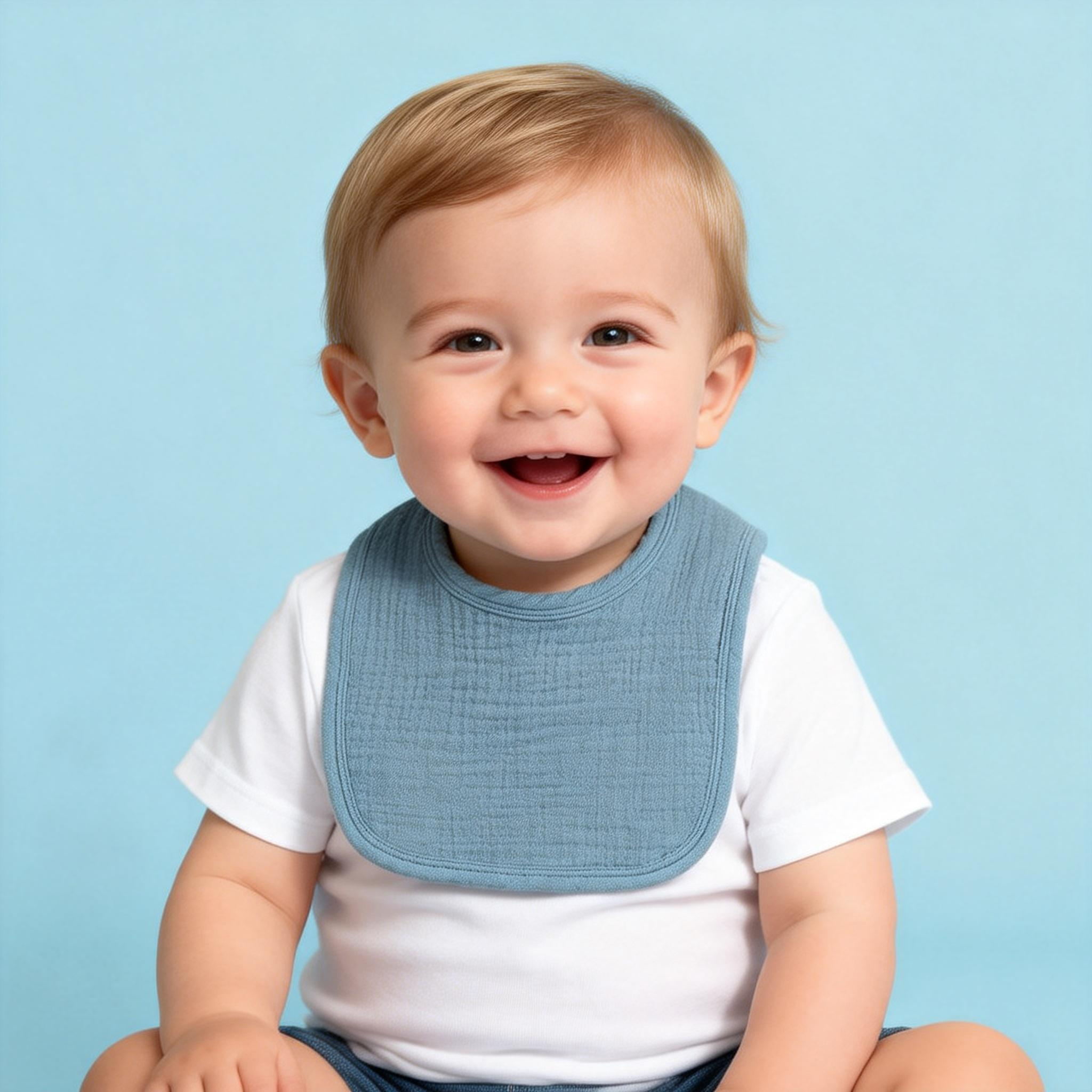 Üniseks Erkek ve Kız Bebekler İçin Pamuklu Muslin Bebek Önlükleri