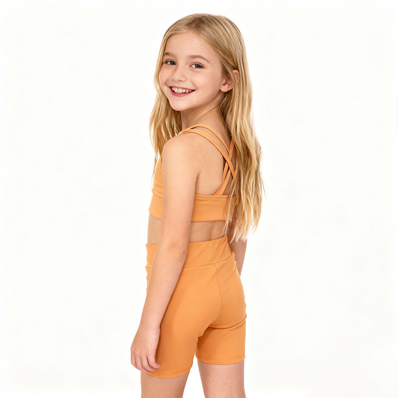 Küçük Kızlar İçin Tank Toplar ve Dans Şortları – Küçük Çocuklar İçin Kolusuz Yoga Seti