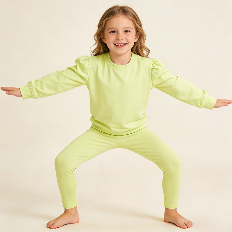 Uzun Kollu Kızlar Yoga Kıyafeti Seti, Aktif Giyim