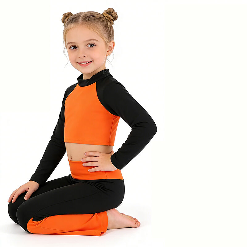 Özelleştirilmiş Logo, OEM ve ODM Uzun Kollu Kızlar Yoga Kıyafeti Seti