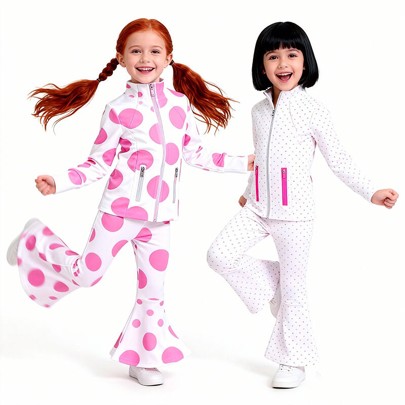 Kız Çocuklar İçin Dans Giysisi – Yoga Geniş Paça Pantolon ve Ceketten Oluşan 2 Parçalı Yoga Seti