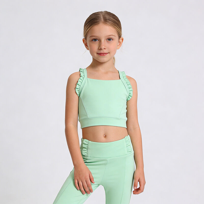 Kızlar İçin Yaz Aktif Giyim Seti, Çocuklar İçin Atletik Kolsuz Set