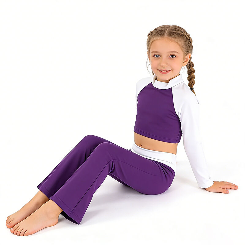 Özelleştirilmiş Logo, OEM ve ODM Uzun Kollu Kızlar Yoga Kıyafeti Seti