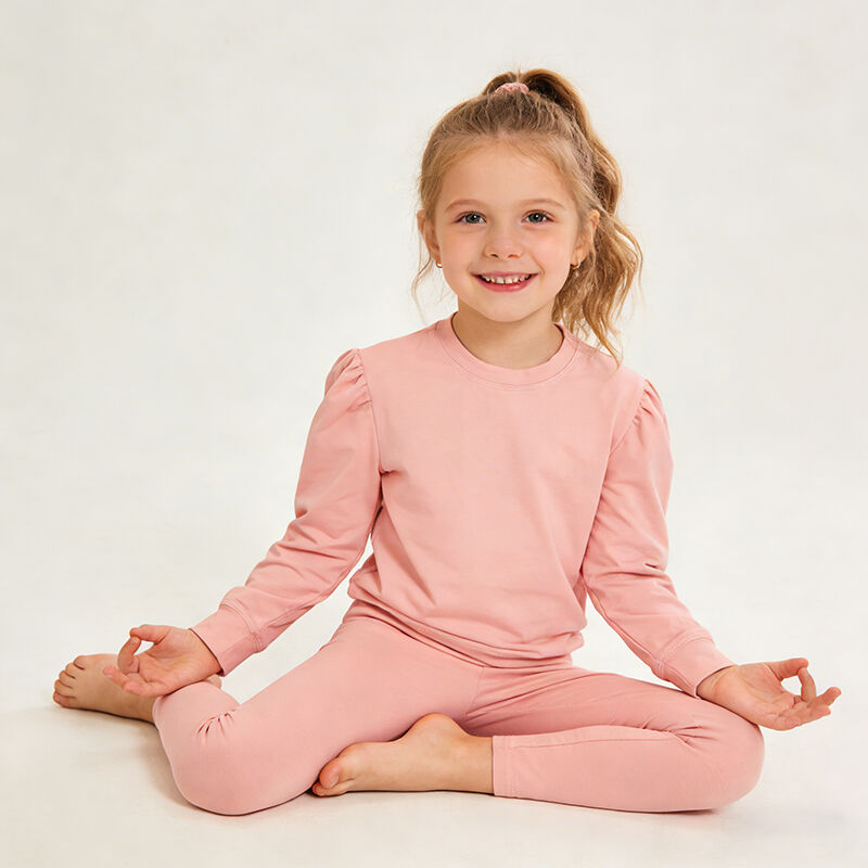 Uzun Kollu Kızlar Yoga Kıyafeti Seti, Aktif Giyim