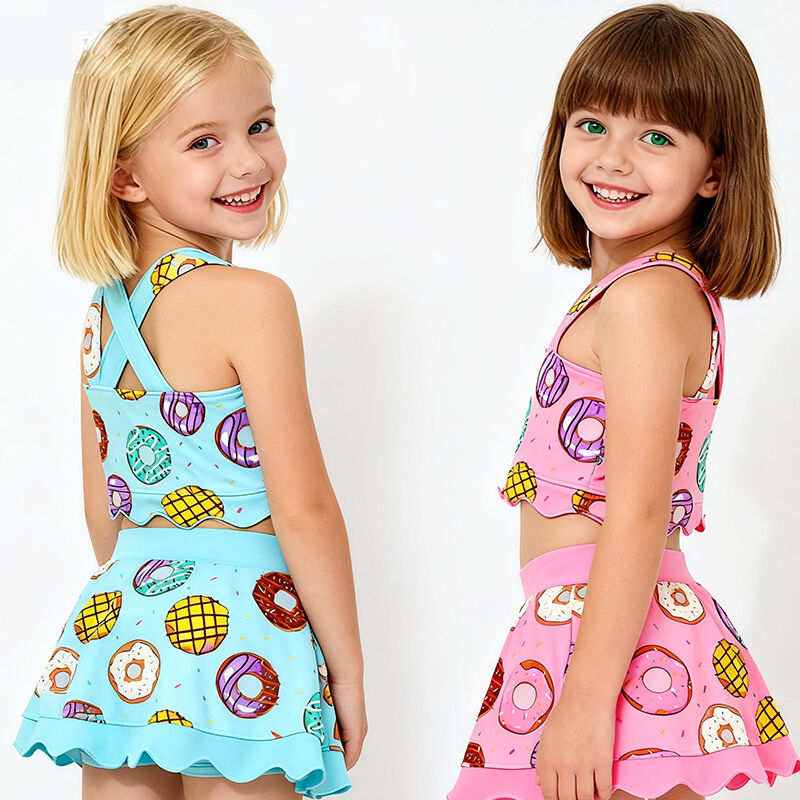 Kız Çocuklar İçin 2 Parçalı Spor Kıyafeti – Çocuk Yoga Tank Topu ve Etek Seti