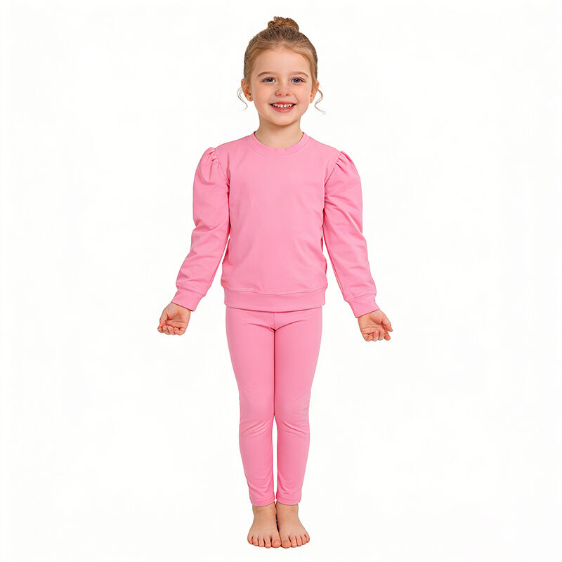 Uzun Kollu Kızlar Yoga Kıyafeti Seti, Aktif Giyim