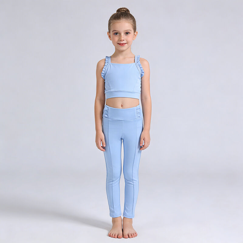 Kızlar İçin Yaz Aktif Giyim Seti, Çocuklar İçin Atletik Kolsuz Set