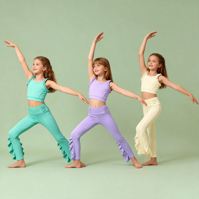 Kızlar İçin Yaz Aktif Giyim Seti, Çocuklar İçin Atletik Kolsuz Set