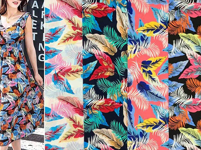 Premium rayon print stock fabric