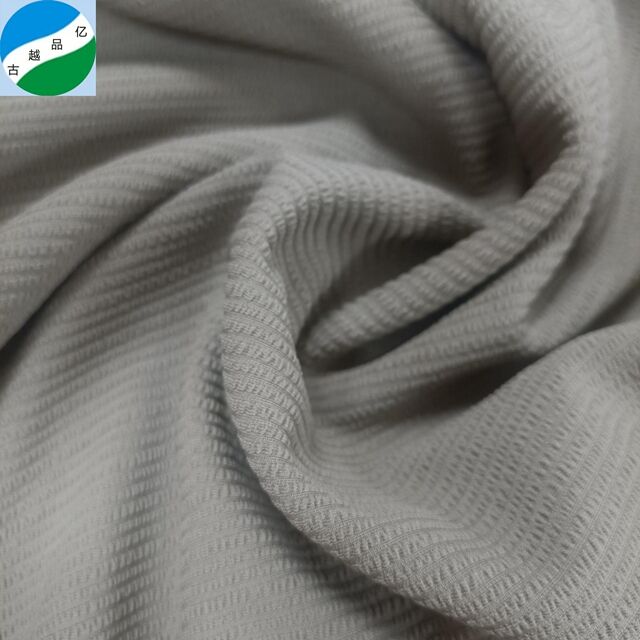 Giảm giá đơn hàng vải dệt kim jacquard 100% polyester nhuộm trơn cho trang phục G-182