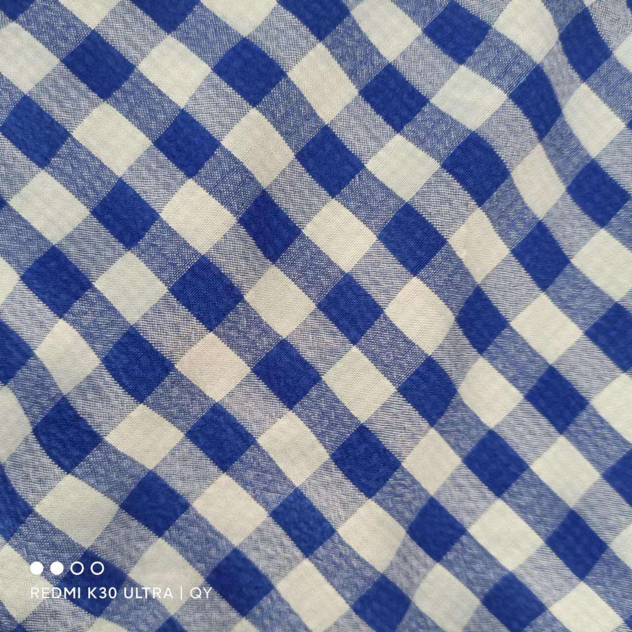 Ready made polyester rayon TR spandex yarn dyed fabric for garment R-241022-148 