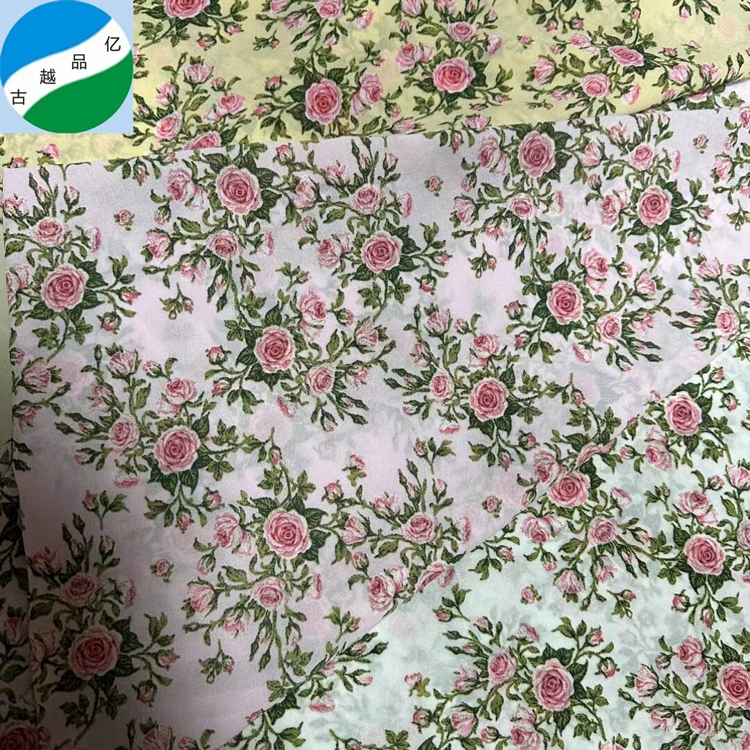 Hot selling polyester moss crepe print fabric stock for garment M-250208-9