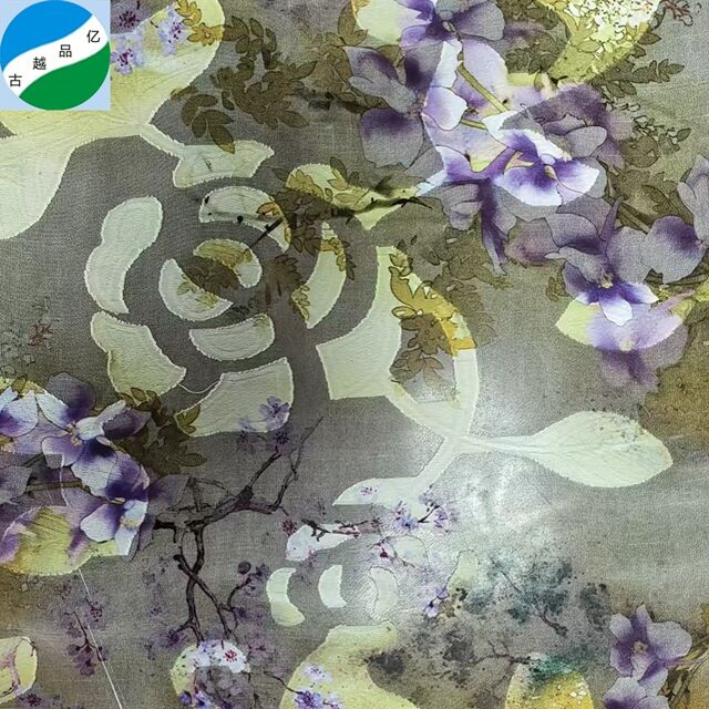 Sản phẩm bán chạy, vải in kỹ thuật số chiffon polyester cắt hoa may sẵn giá chiết khấu cho áo sơ mi R-251009-1