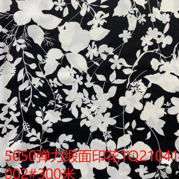 China textile 50x50 spandex satin print ready made fabric R-241014-94