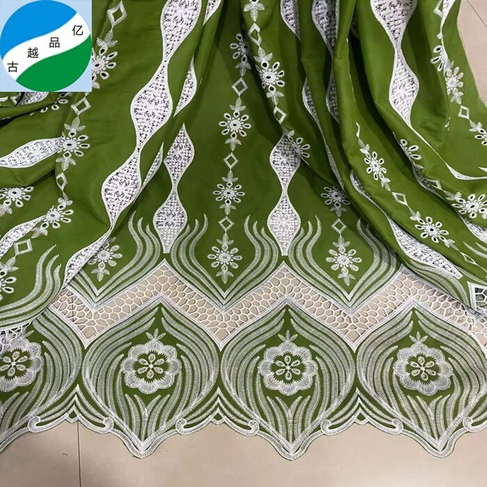 Hot selling cotton embroidery fabric stock for garment M-241230-1