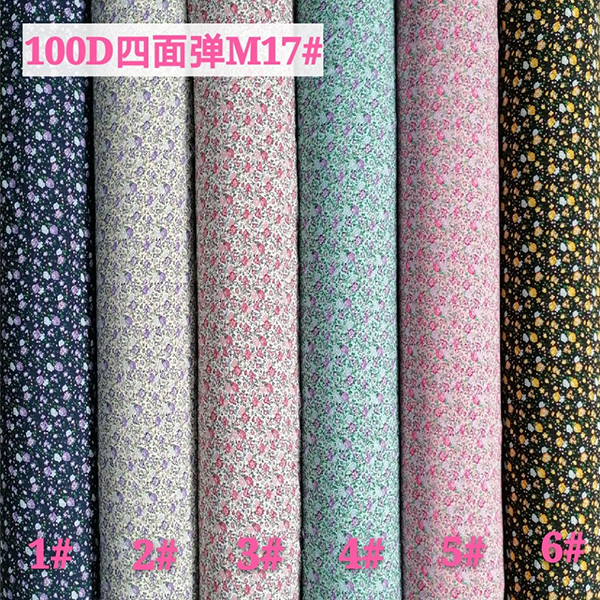 China textile woven polyester 4 ways stretch print ready made fabric for dress R-240927-22