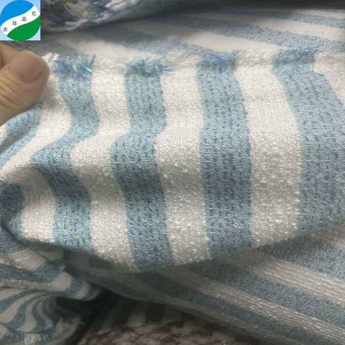 Good quality 100%polyester metallic tweed fabric for garment R-250623-4