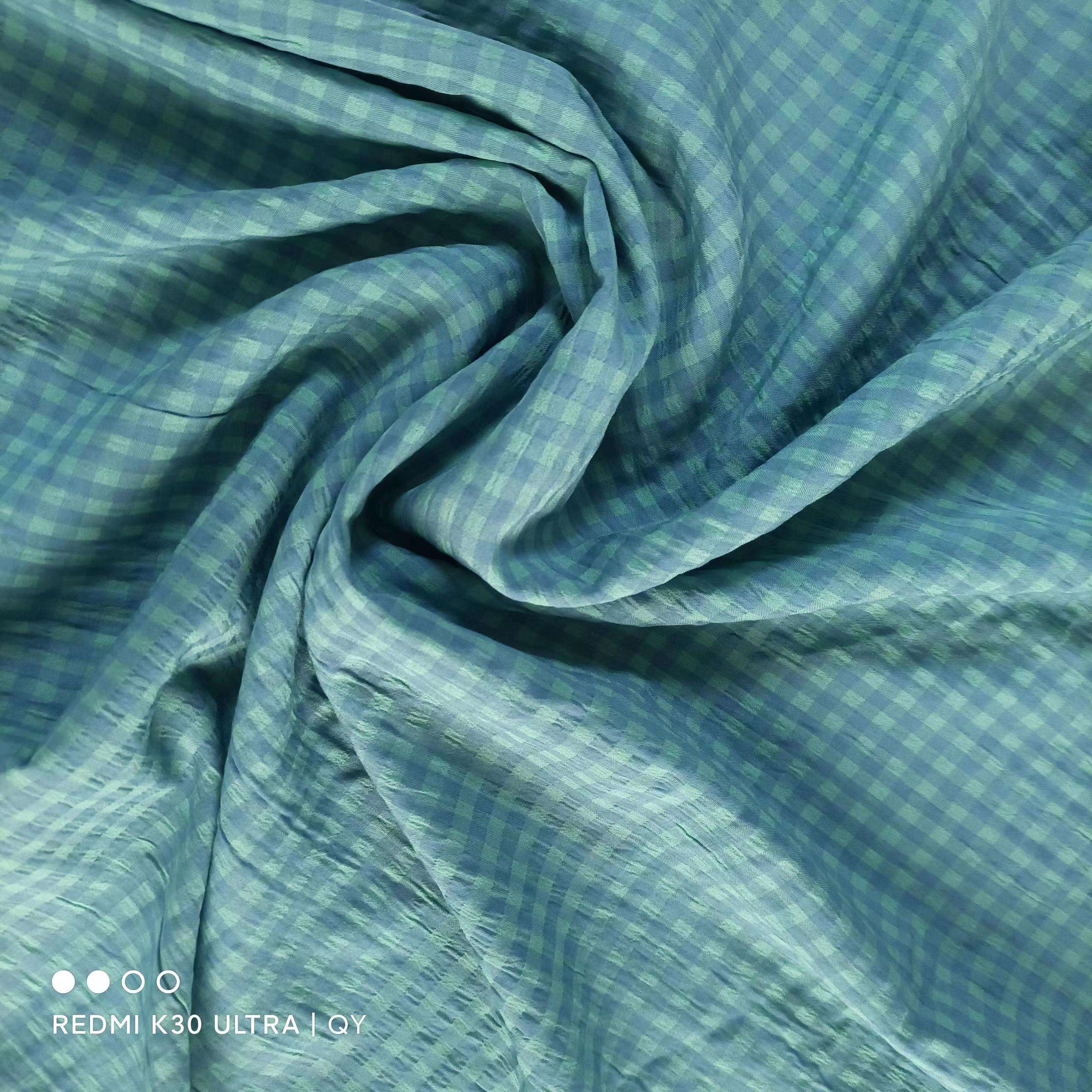 Cheap price ready made polyester rayon TR spandex yarn dyed check fabric for garment R-241022-145