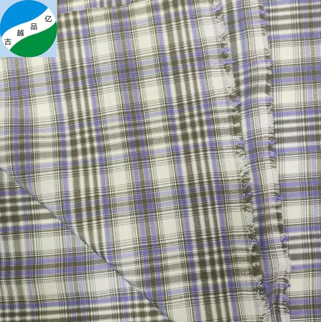 בד צבוע חוט פוליאסטר rayon TR מוכן לבגד R-250103-2