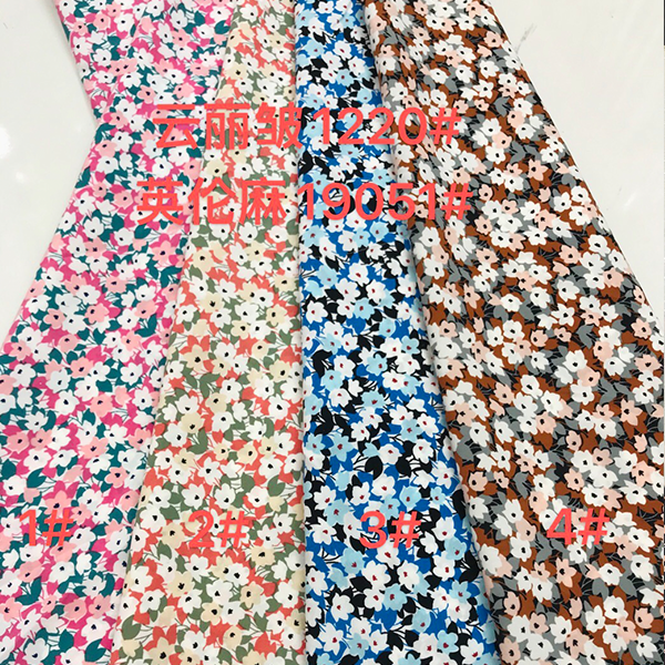 Ready made 100% polyester crepe print fabric for appear R-241023-167