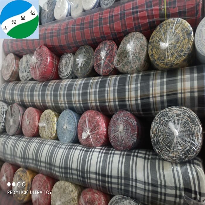 Hot selling polyester cotton yarn dyed check stripe fabric stock for garment M-241228-1