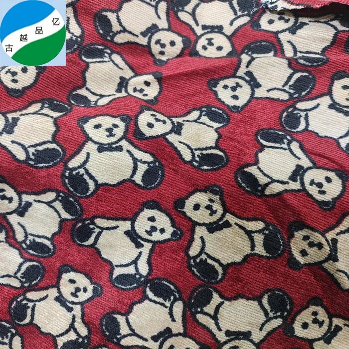 Hot selling ready made 100%polyester corduroy print fabric for garment R-250116-1