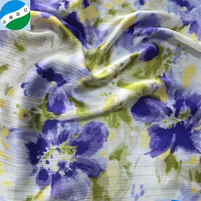 Sản phẩm mới về, vải in polyester crepe may sẵn giá chiết khấu cho áo sơ mi R-251009-3