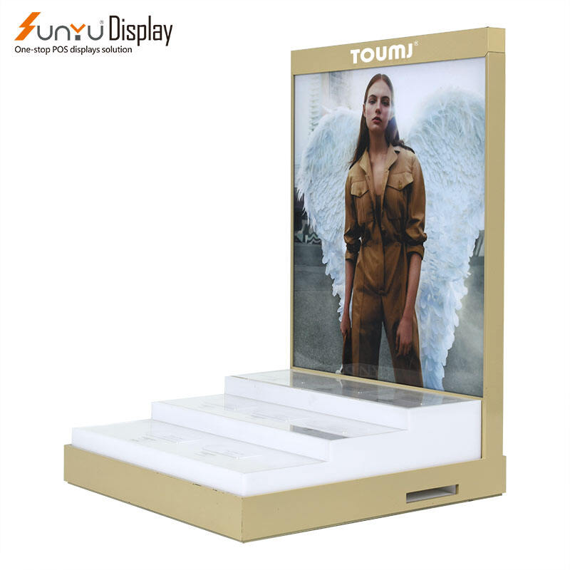 luxury 3 Tier Acrylic Perfume Display Stand With Light