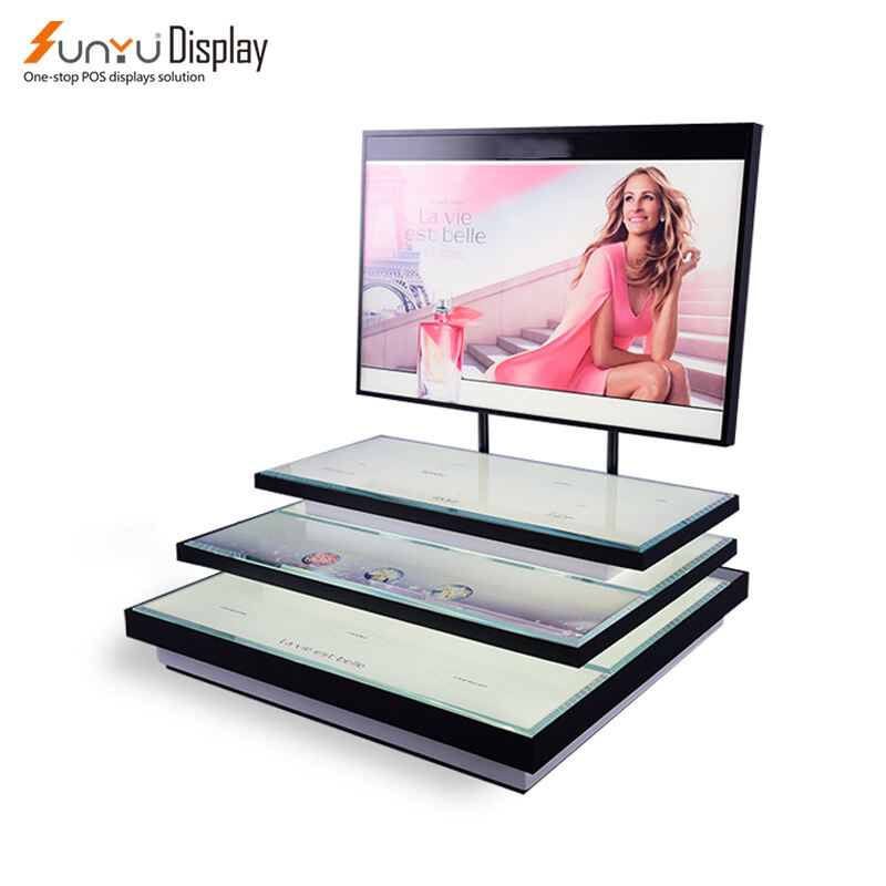 Three Tiers LED Perfume Display Stand