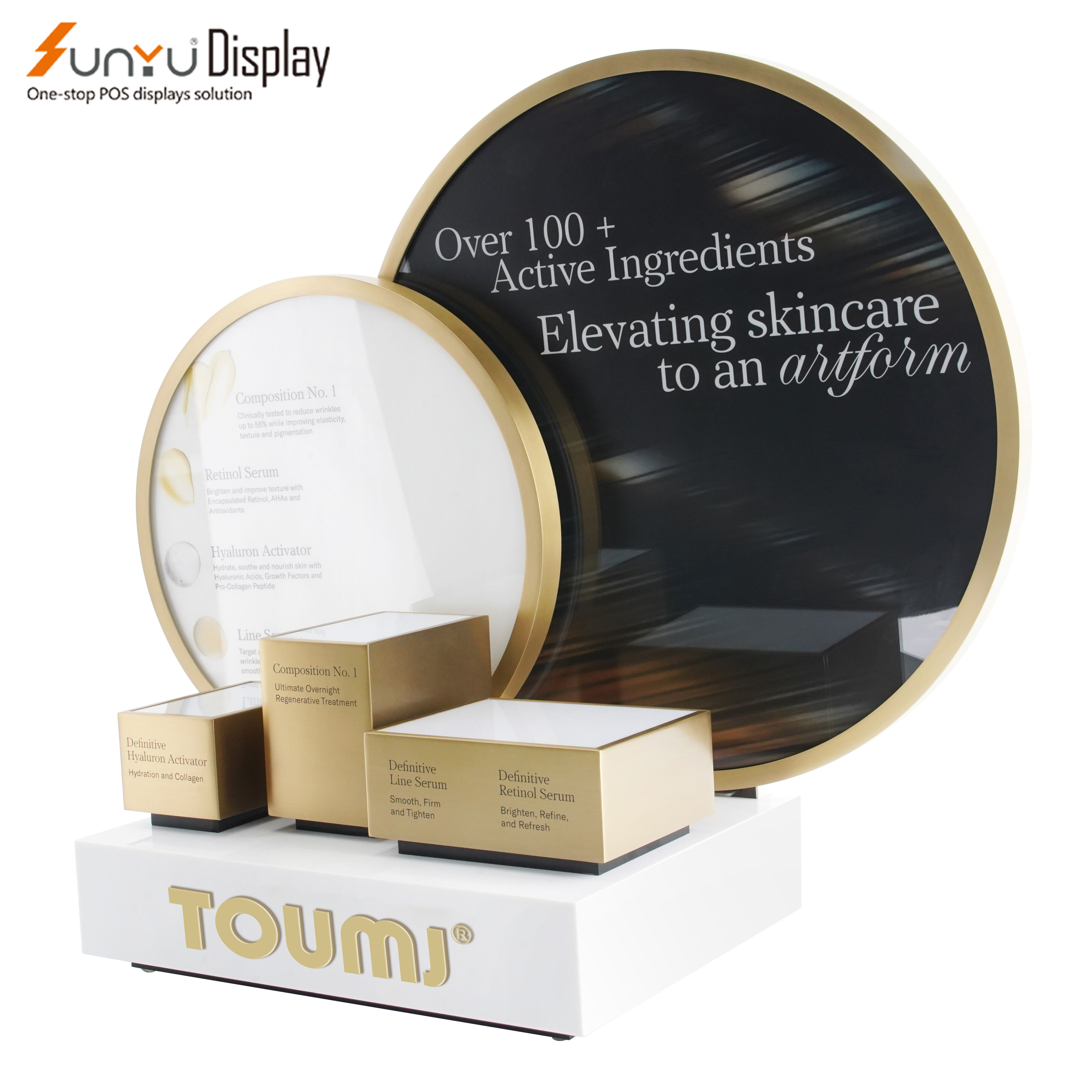 Luxury Custom Acrylic Cosmetic Display Stand With LED light