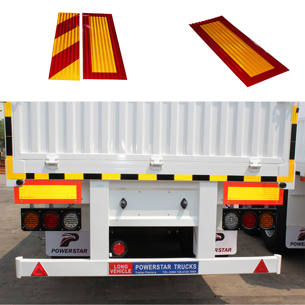 195MMX565MM Truck Safety high Intensity Red & Yellow Reflective Tape Heavy Vehicle Rear Reflective Marking Plate Stickers Reflective