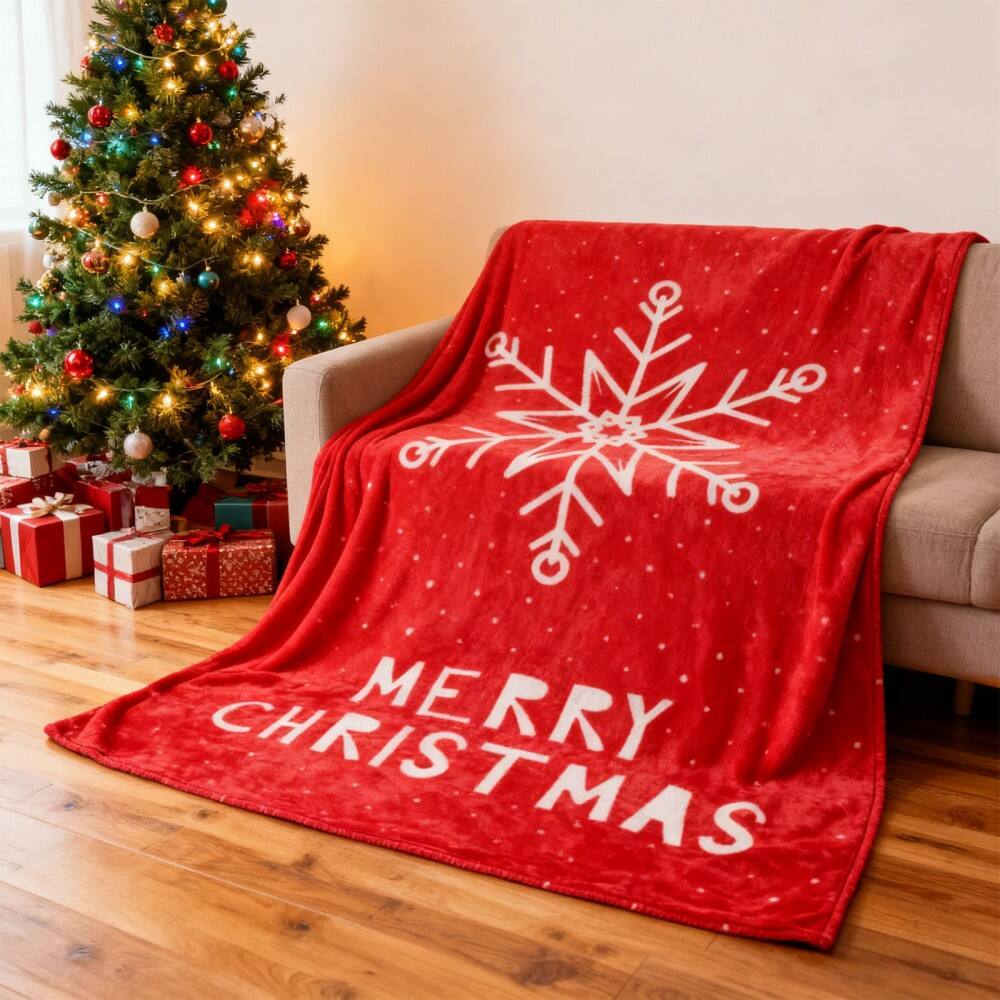 Christmas print flannel blanket