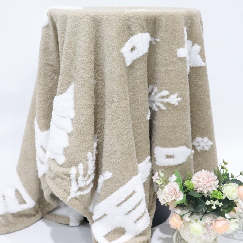 Christmas Elements Cationic With Camel Background Sherpa Blanket  details