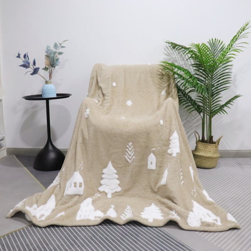 Christmas Elements Cationic With Camel Background Sherpa Blanket  manufacture