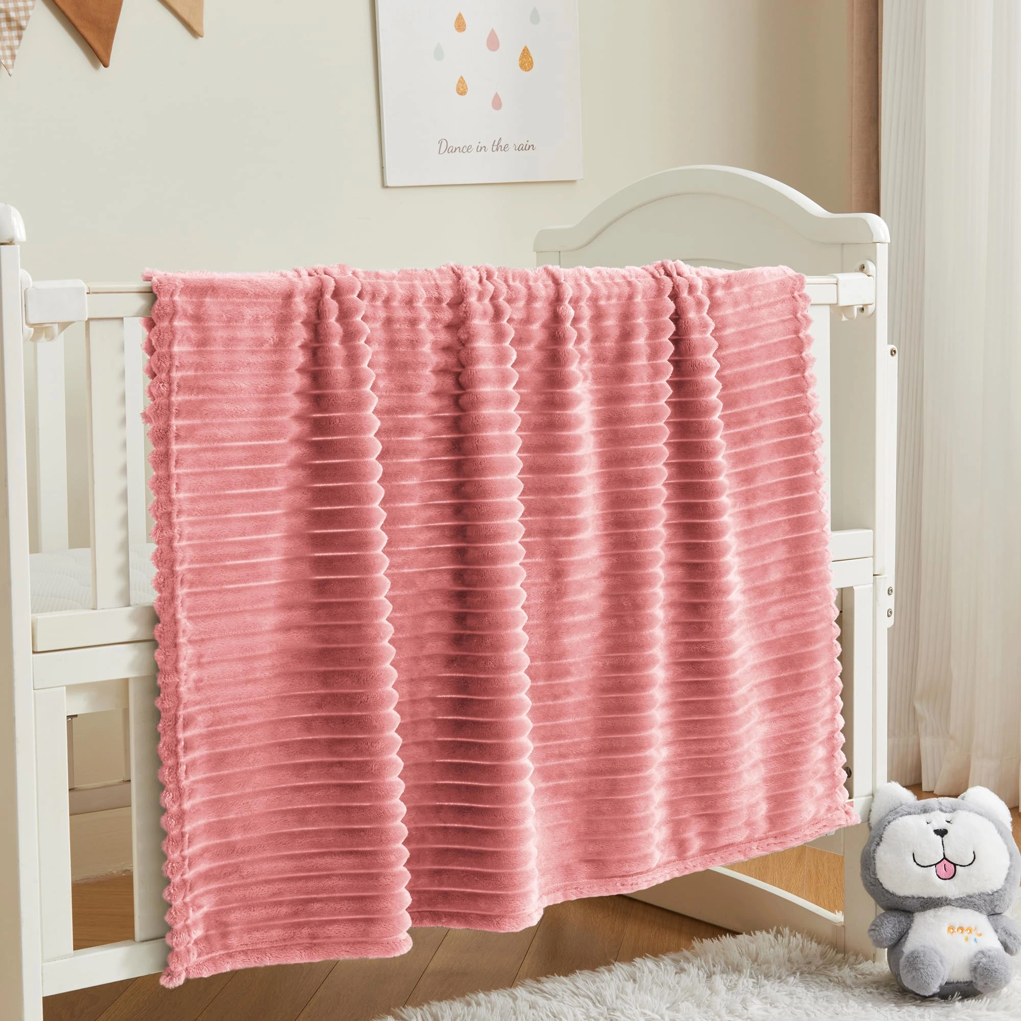 Kanepe İçin Fleece Örtü Battaniye Kabarık Jakarlı Yumuşak Isıtan Dekoratif Pileli Battaniye Konforlu Hafif Battaniyeler