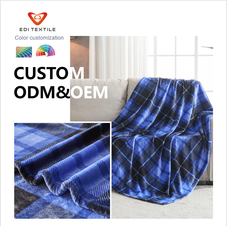 Testreszabható kockás flanel takaró – extram lágy, meleg és kényelmes takaró kanapéra, ágyra, irodába és utazásra, ODM/OEM támogatással