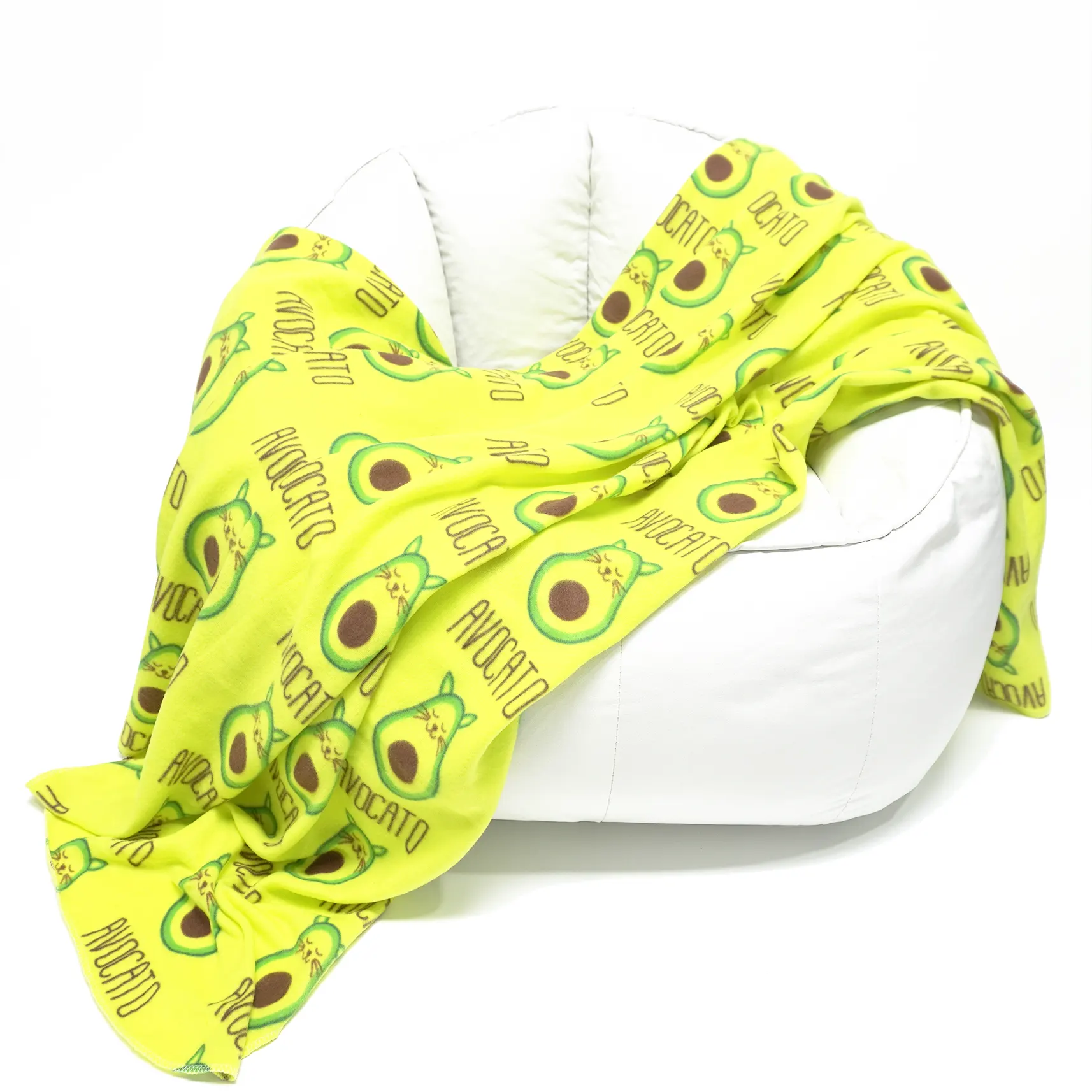 Cartoon Avocado Printing Polar Fleece Blanket