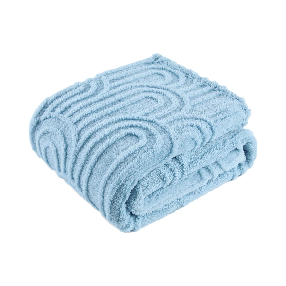 Premium Rainbow Jacquard Sherpa Fleece Blanket Ultra Soft High Grade 3D Pattern Lightweight Plain for Newborn Unisex