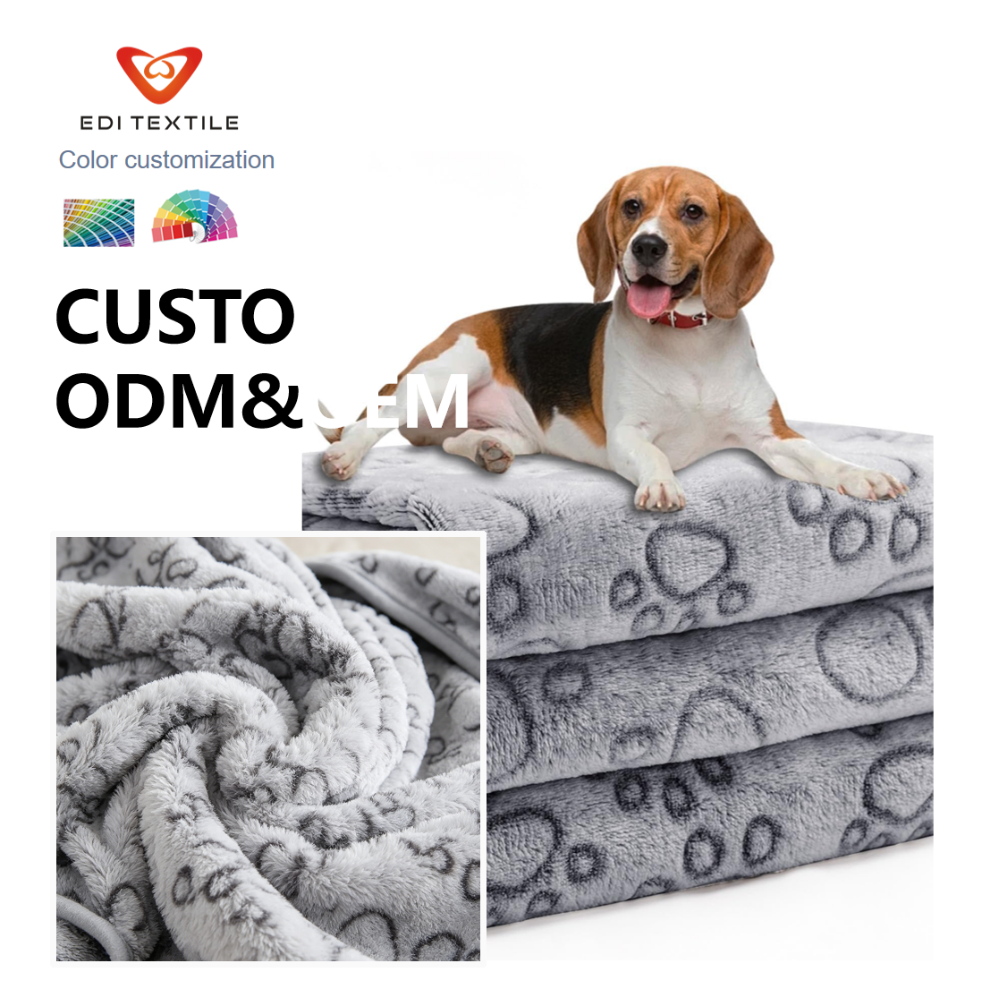 Měkká flanelová deka pro domácí mazlíčky s motivem tlapky, teplý a útulný fleecový přehoz pro psy a kočky, lehký a praný