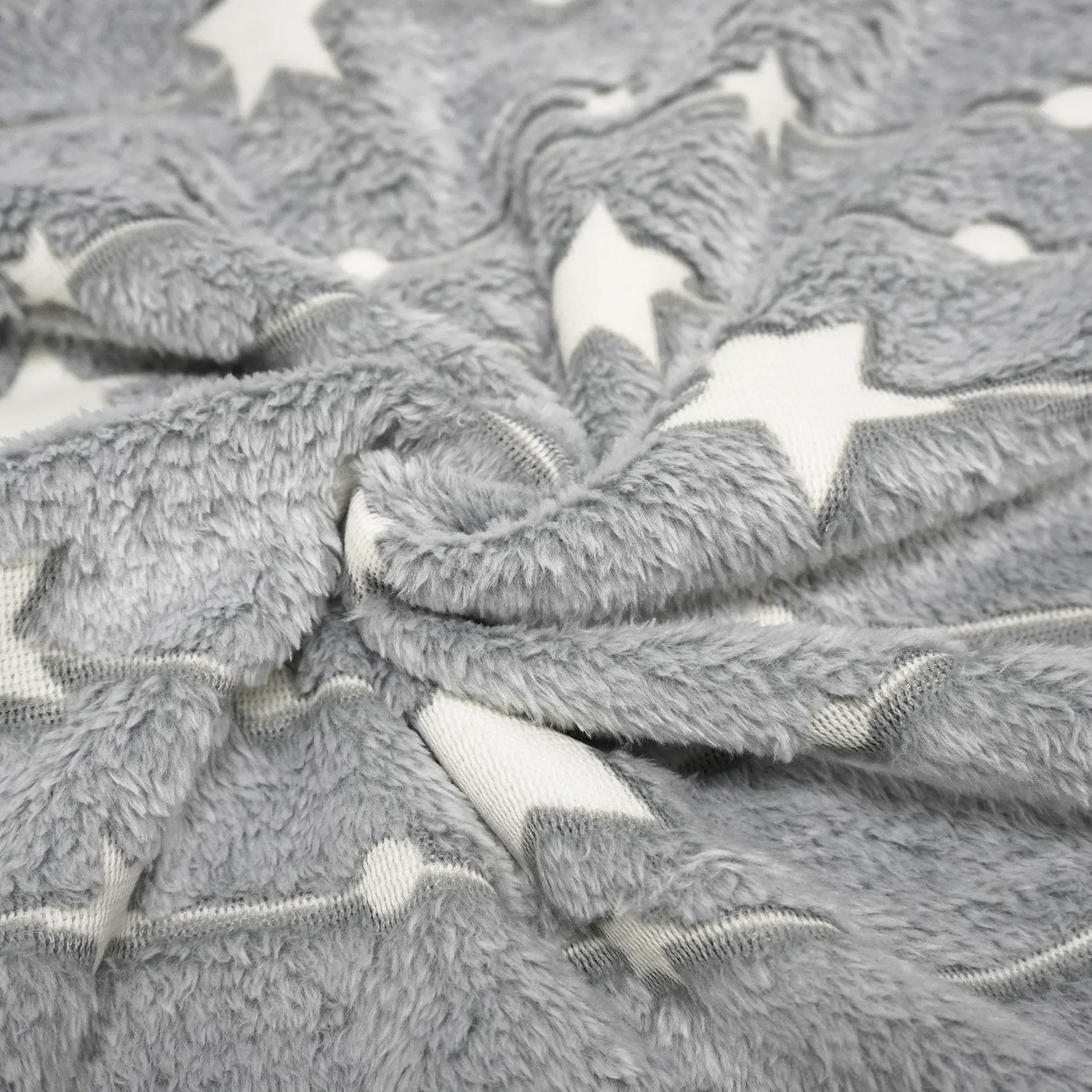 Stars Pattern Glow in the Dark Flannel Fleece Fabric supplier