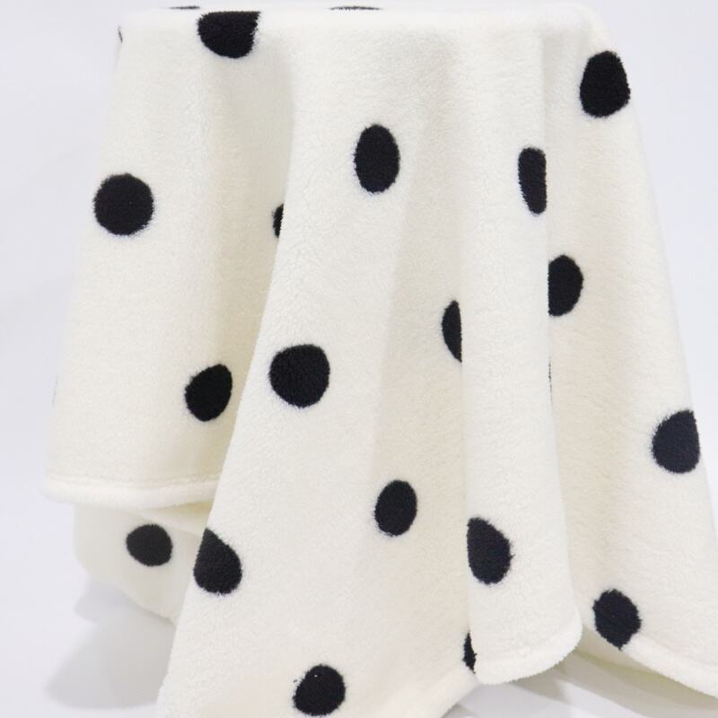 Black Dot With White Background Sherpa Blanket details