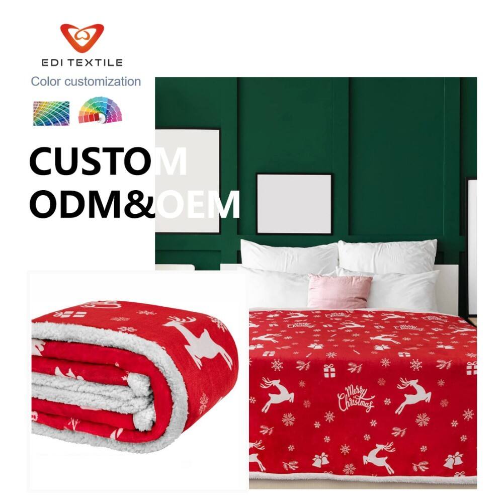 Christmas print flannel blanket