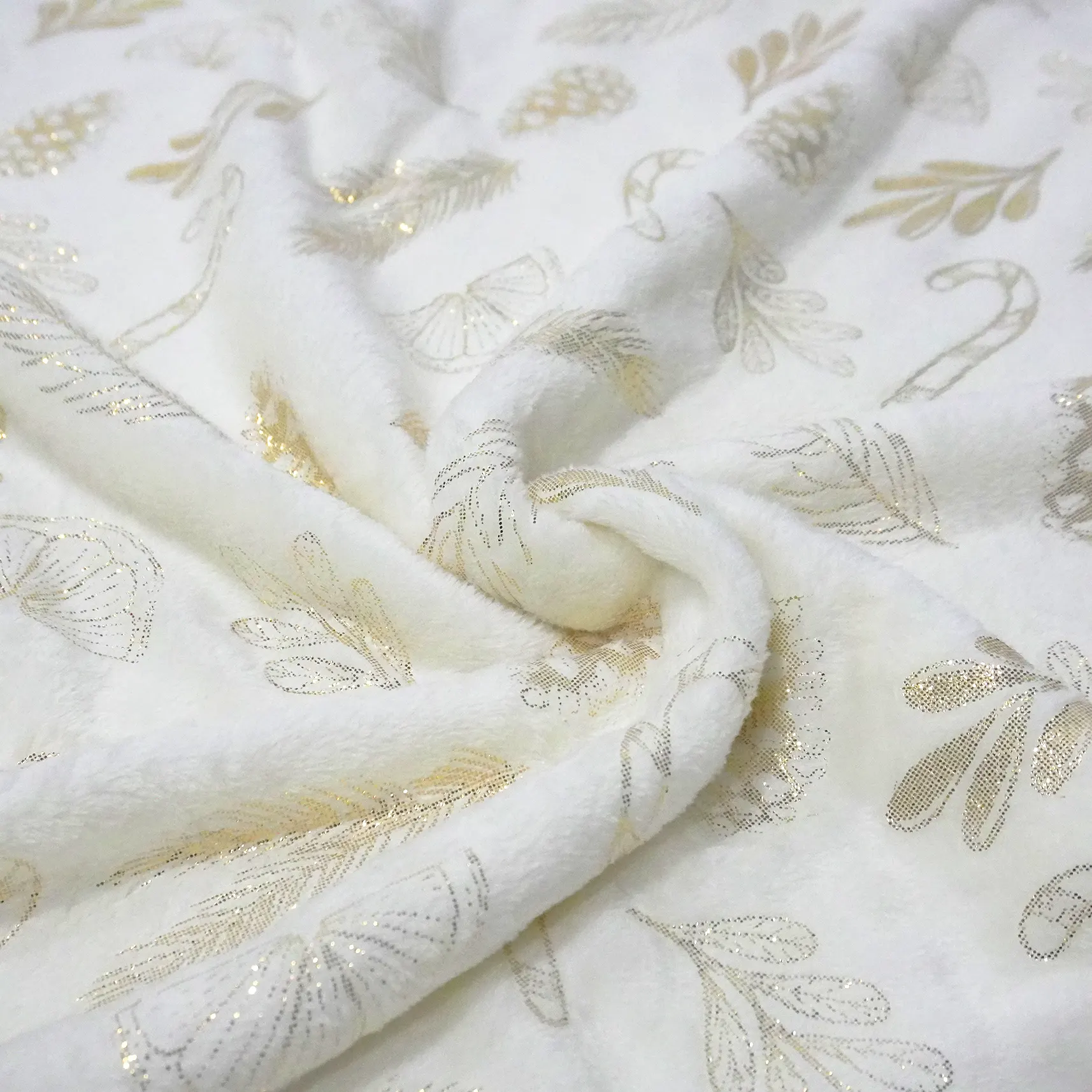 Christmas Beige Metallic Double Layer Blanket factory