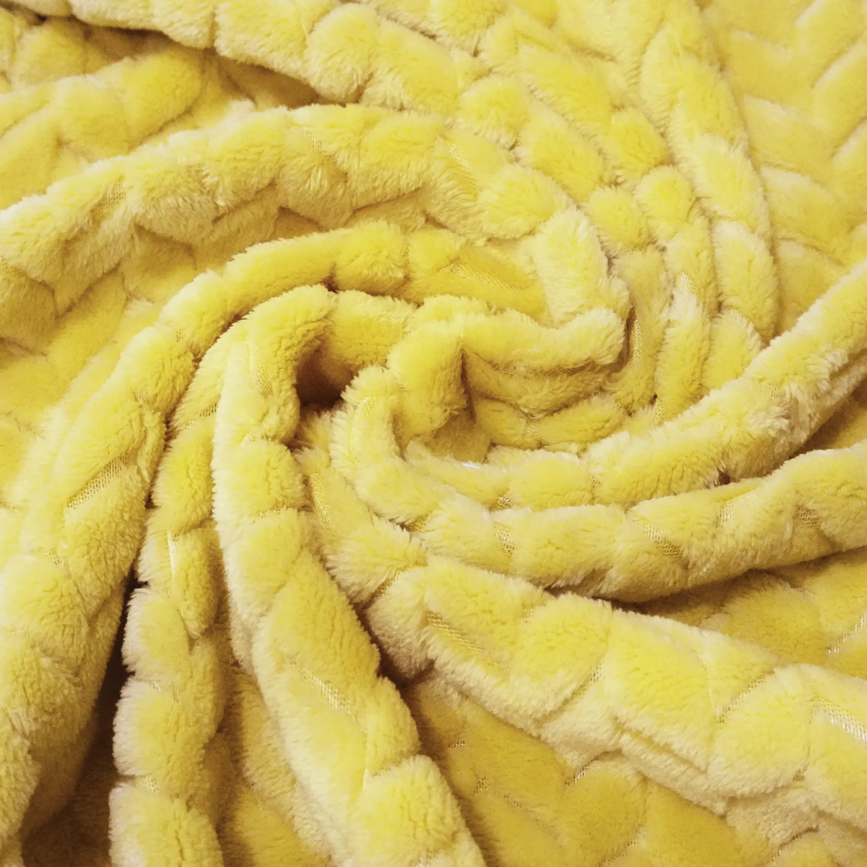 Yellow Twist Pattern Jacquard Flannel Blanket manufacture