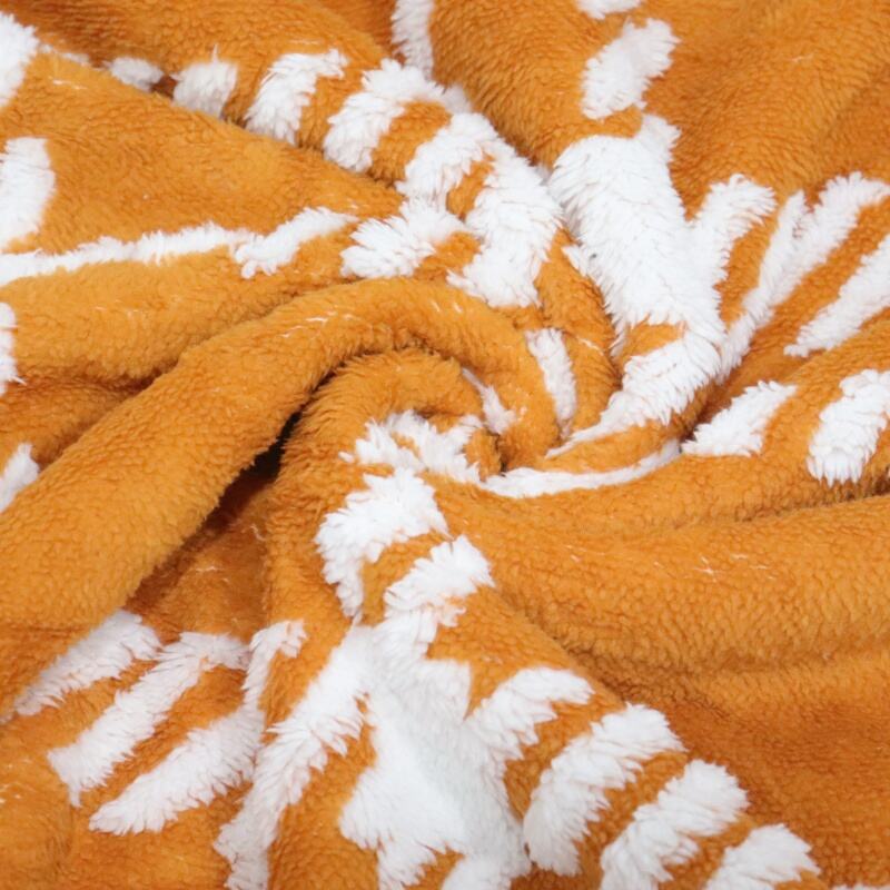 Orange Stripes Cationic Sherpa Fleece Blanket factory