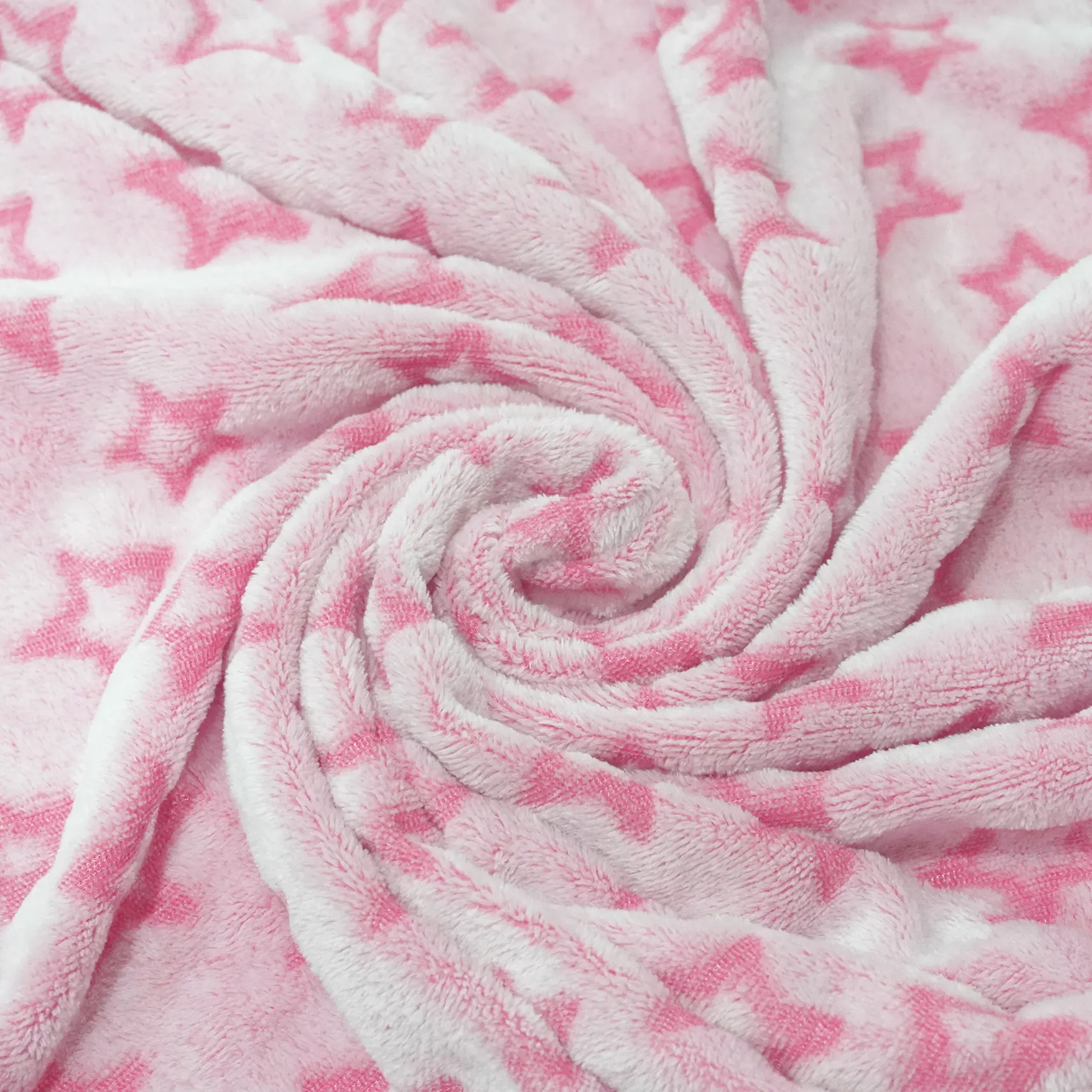 Pink Star Pattern Cutting Flannel Blanket supplier