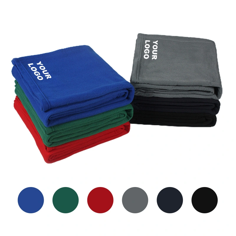 Fast Delivery Wholesale Custom 100% Polyester Promotion Gift Blankets Polar Fleece Check With Logo Publicize for Any Color Size