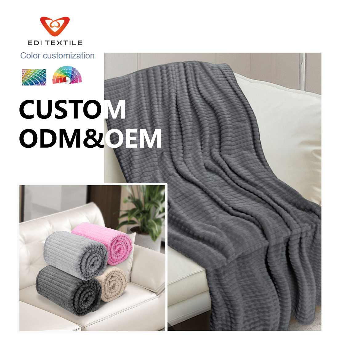 Deka z odolného proti tvorbě pilínek pruhovaného flanelu, ultra měkká, zhoustlá, teplá deka na postel, zakázkové řešení ODM/OEM pro domácnost, ložnici a hotel