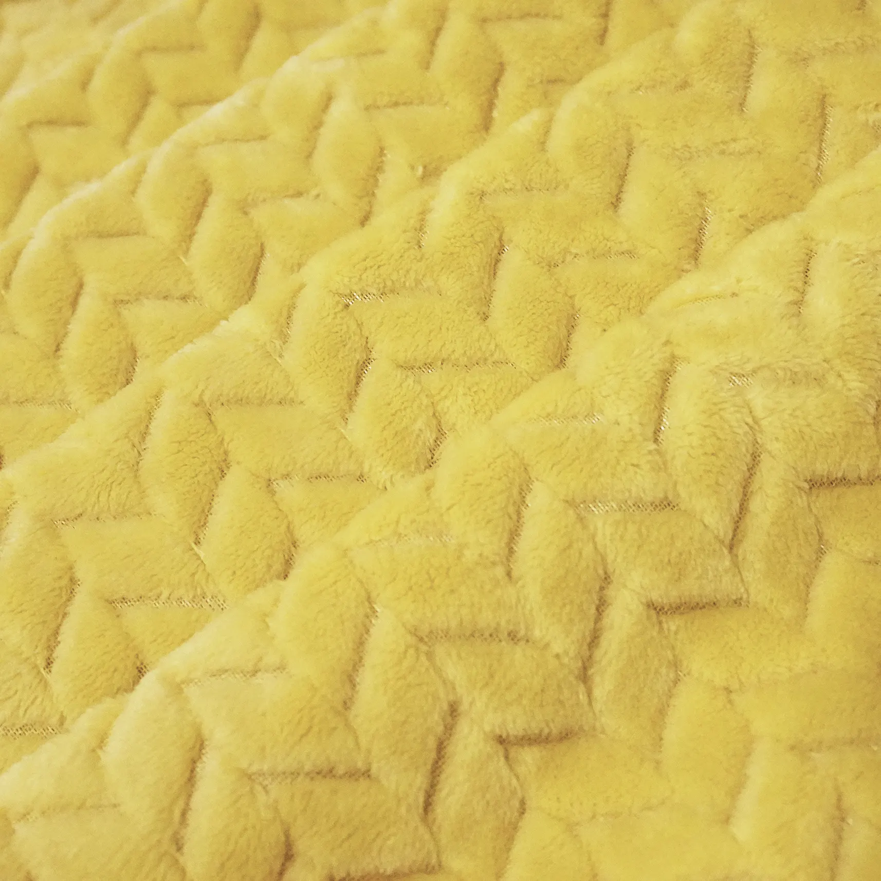 Yellow Twist Pattern Jacquard Flannel Blanket details