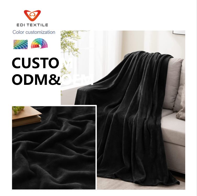 Manta de Flanela Ultra Macia, Aconchegante e Quente para Sofá, Cama e Escritório – Personalização de Cor ODM/OEM Disponível